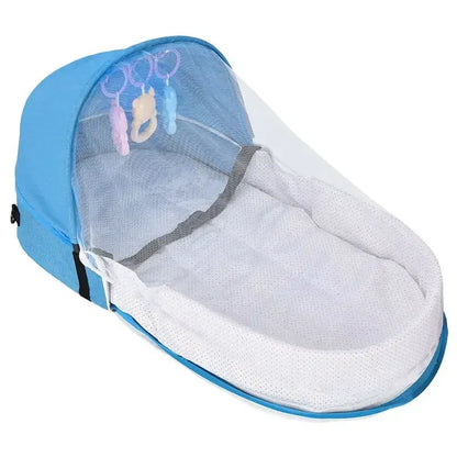 "Portable Baby Isolation Bionic Travel Crib - Convenient Folding Anti-Stress Bed"