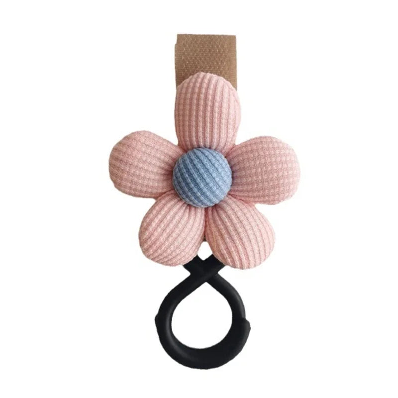 "Sweet Flower Baby Stroller Hook - Convenient Storage Solution for Infant Supplies"