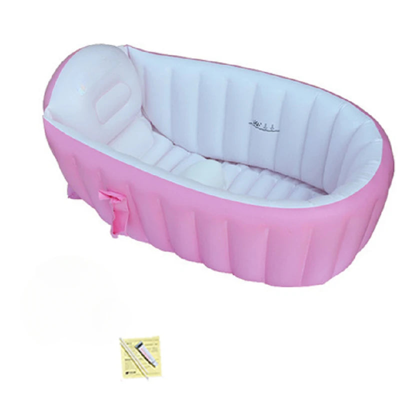 "Foldable Inflatable Baby Bathtub - Portable Toddler Shower Basin and Swimming Pool"