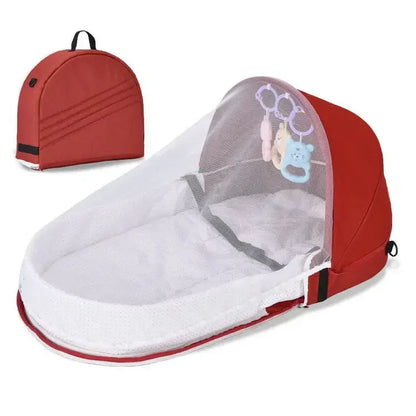 "Portable Baby Isolation Bionic Travel Crib - Convenient Folding Anti-Stress Bed"