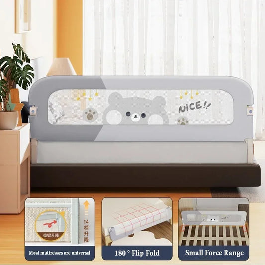 "Portable Collapsible Baby Bed Guardrail: Secure Sleep Solution for Kids"