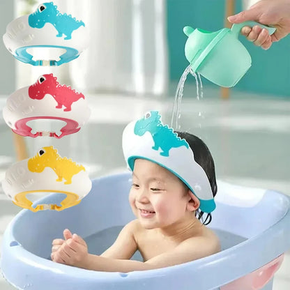 "Silicone Baby Bathing Set: Caps, Shampoo Cup, Shower Spoons, Hair Washing Tool"