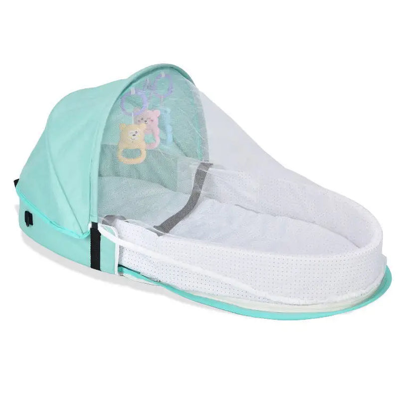 "Portable Baby Isolation Bionic Travel Crib - Convenient Folding Anti-Stress Bed"