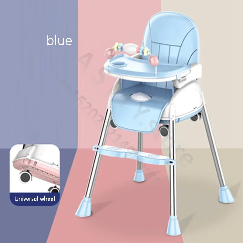 "3-in-1 Foldable Baby Highchair: Dining Chair, Table, and Booster Seat for Toddlers"