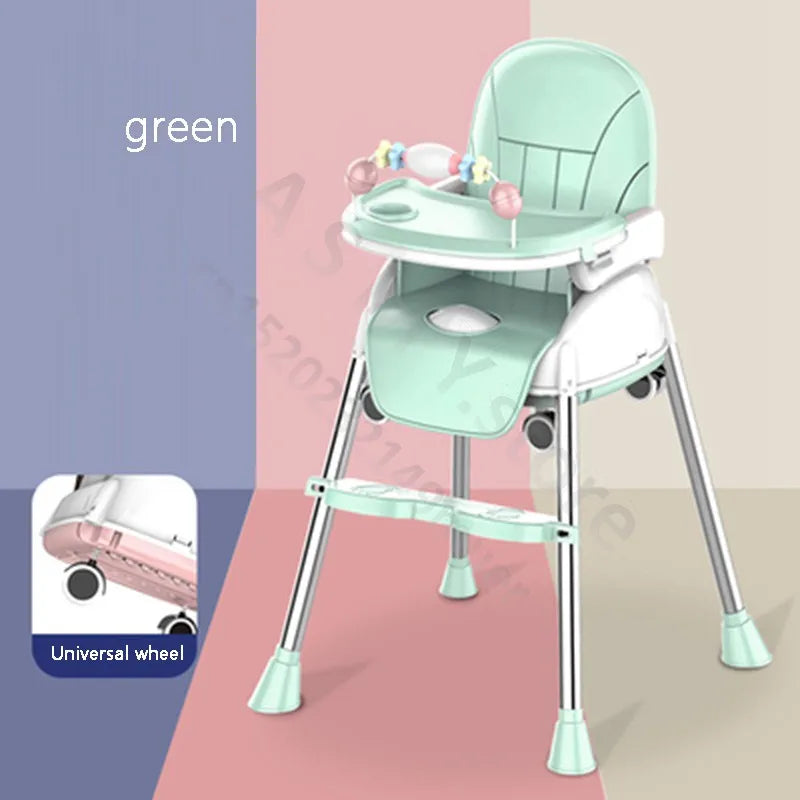 "3-in-1 Foldable Baby Highchair: Dining Chair, Table, and Booster Seat for Toddlers"